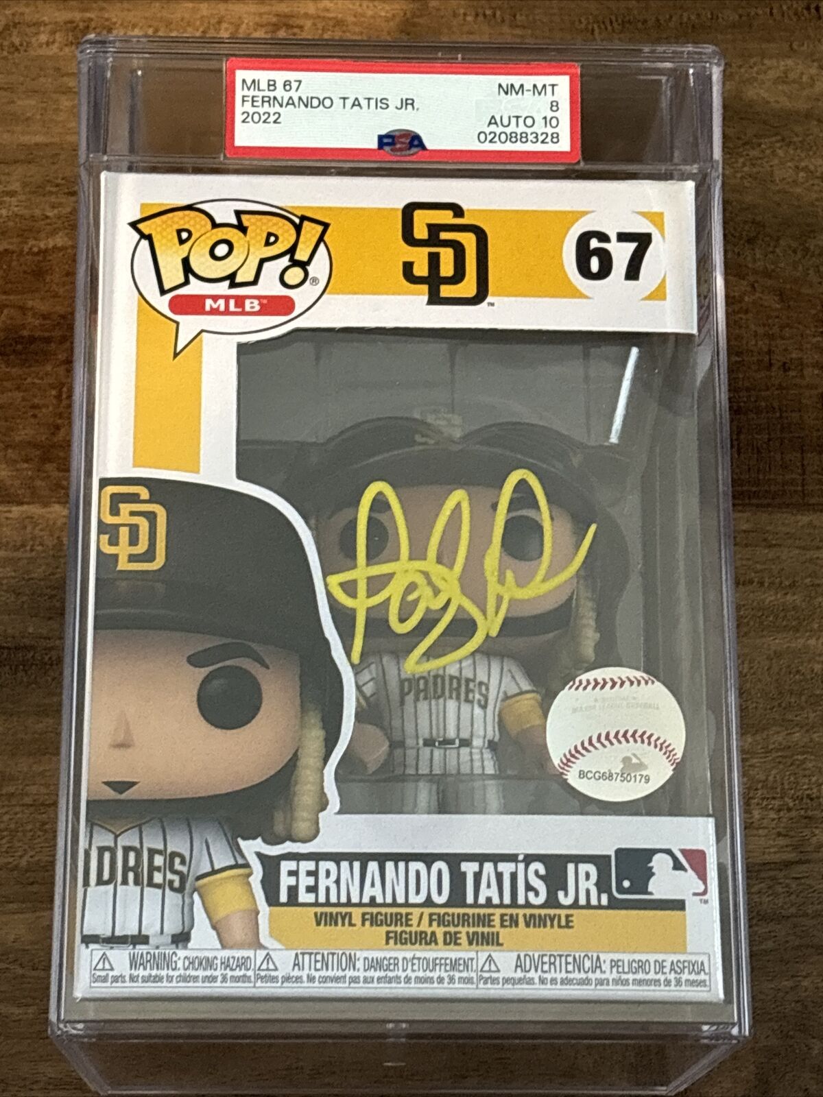 FUNKO POP MLB Padres Fernando Tatis Jr. #67 Signed BAS Pop PSA 8 GEM MT 10 AUTO