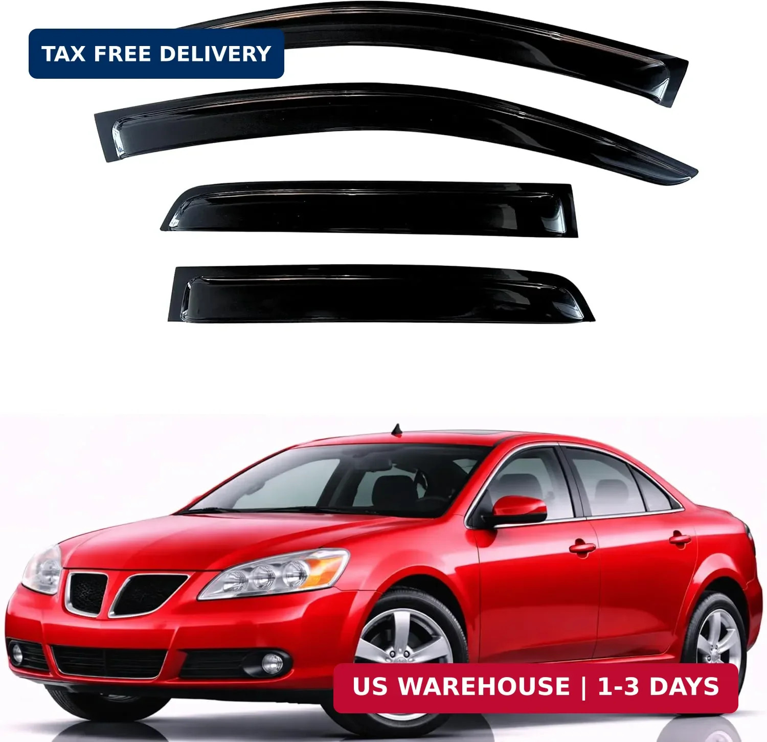 Rain Guards Fit for 2005-2010 Pontiac G6, Out-Channel Window Visors Vent Win Rain Guards Fit for 2005-2010 Pontiac G6, Out-Channel Window Visors Vent Win