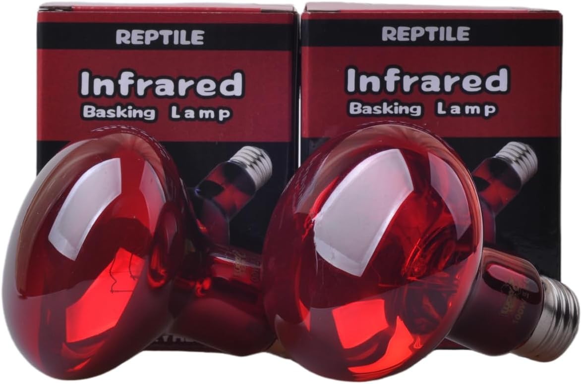 2 Pack Reptile Infrared Basking Bulb 100W Terrarium Heat Lamp Red Night Light 2 Pack Reptile Infrared Basking Bulb 100W Terrarium Heat Lamp Red Night Light