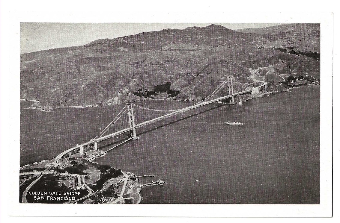 San Francisco California c1930's Golden Gate Bridge, Marin, black/white photo