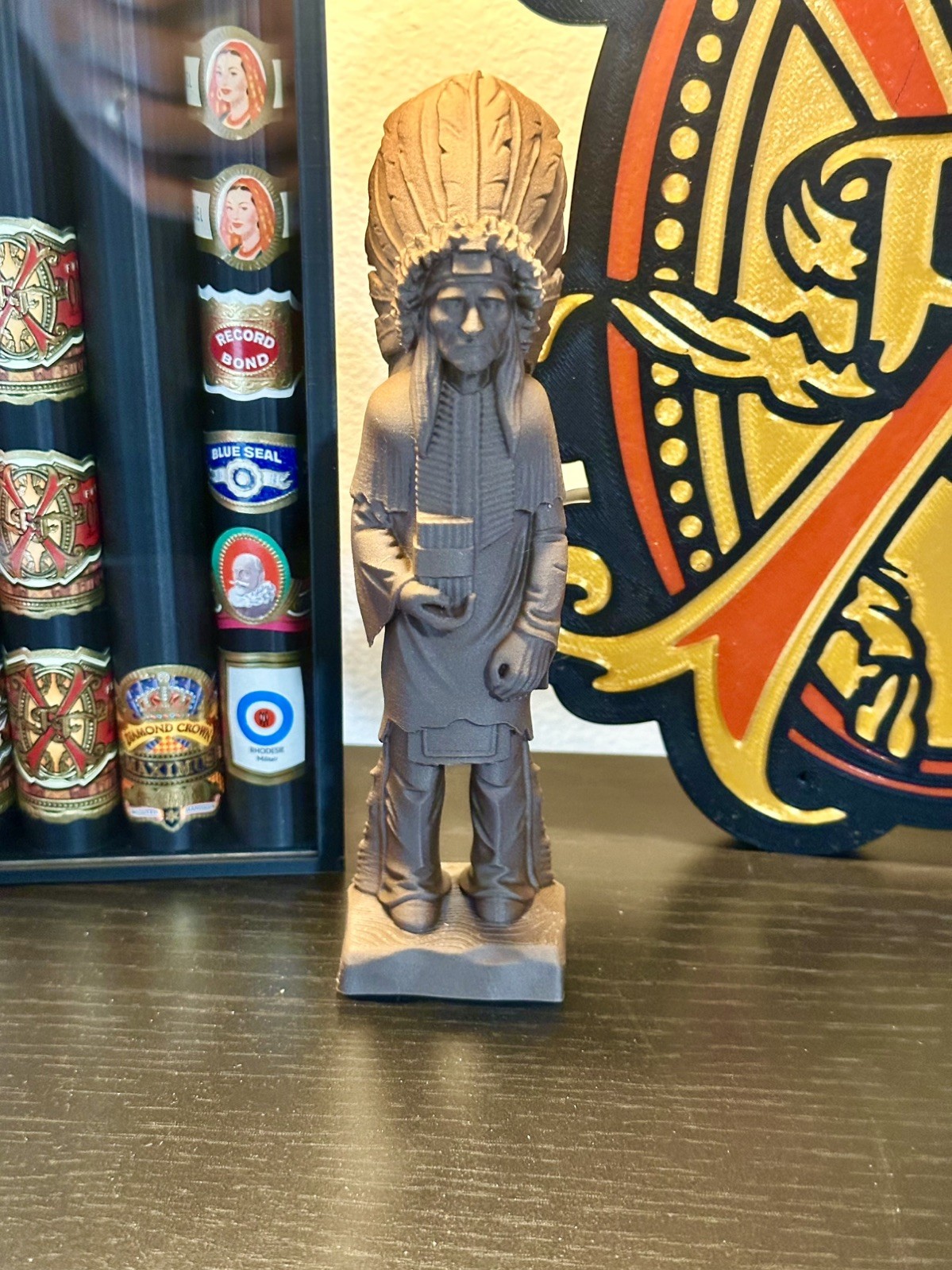 New Cigar Store Indian Chief Statue Resin Countertop Promotional 7” Tobacciana New Cigar Store Indian Chief Statue Resin Countertop Promotional 7” Tobacciana