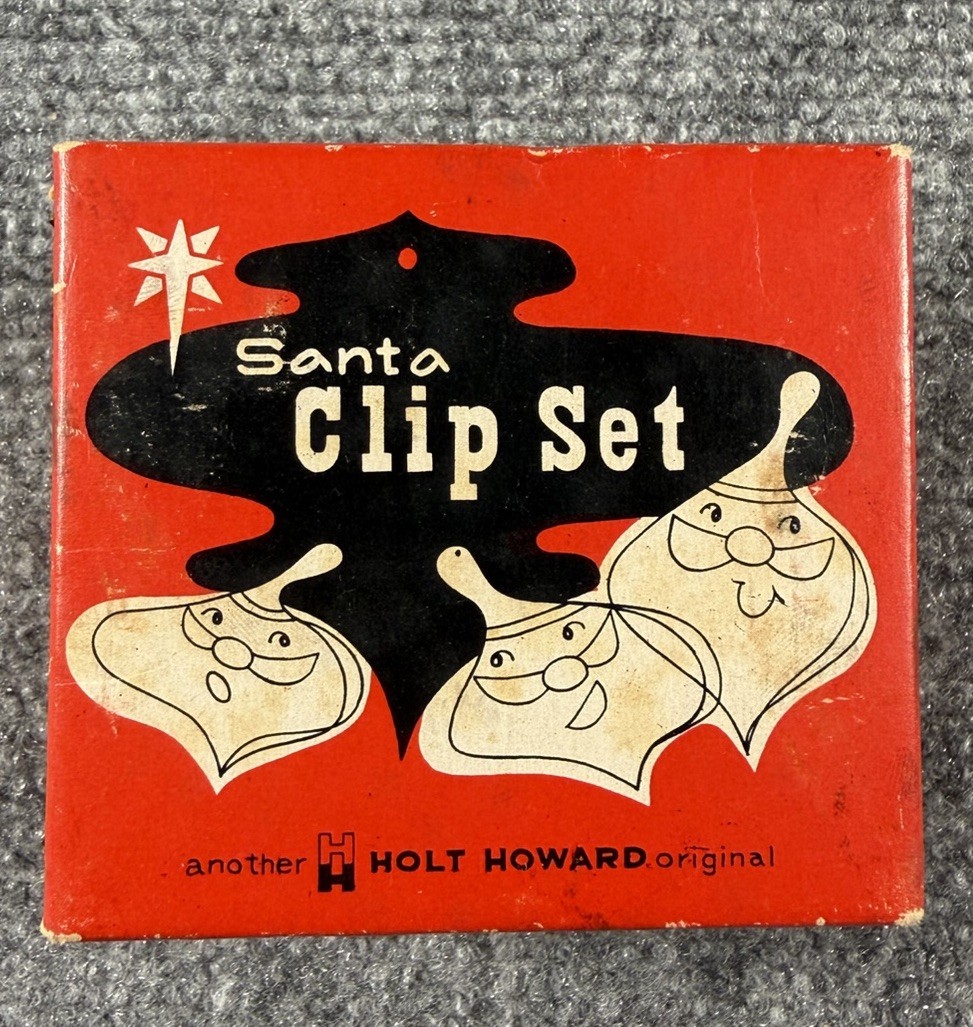 Vintage HOLT HOWARD Santa Clips, Set Of 6 With Box, Very Rare Vintage HOLT HOWARD Santa Clips, Set Of 6 With Box, Very Rare