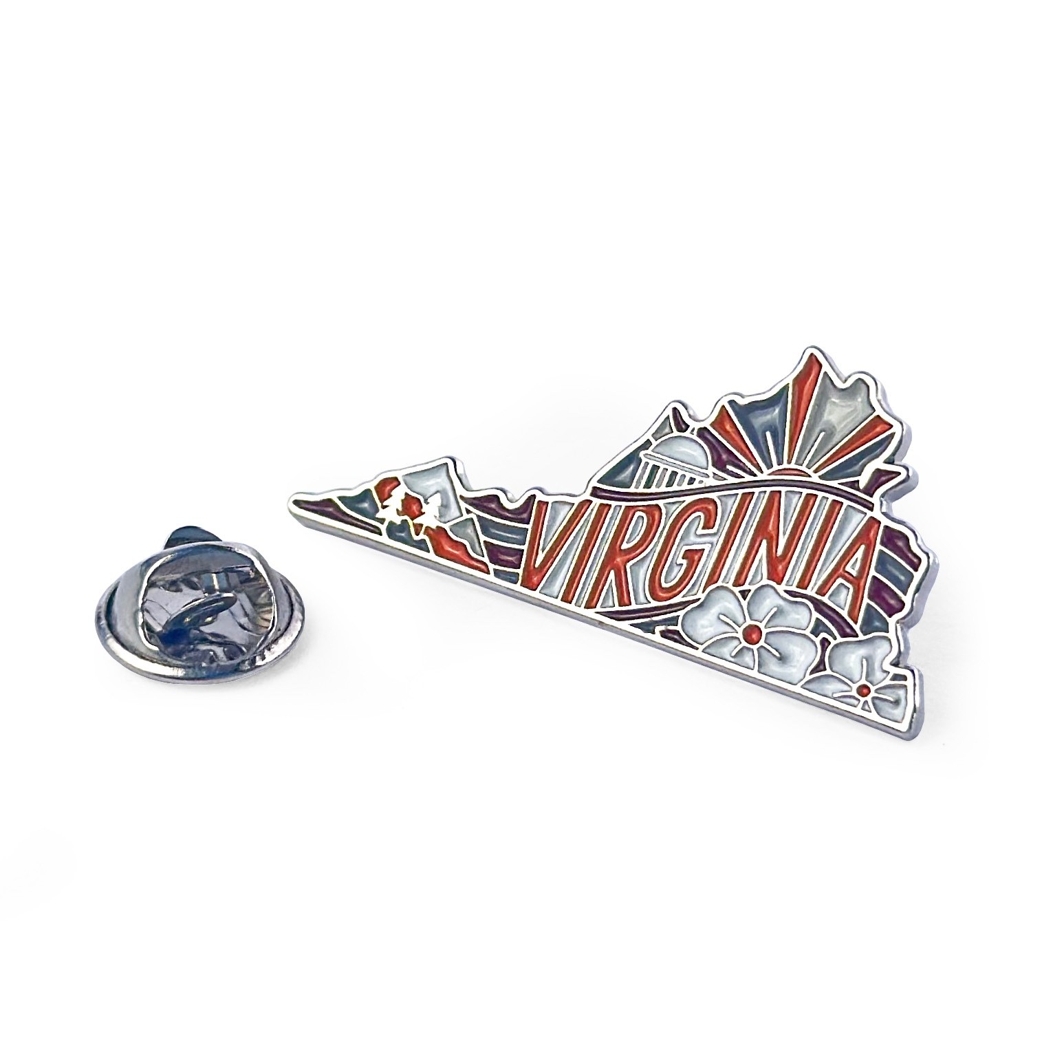 Virginia State Enamel Lapel Pin – Virginia Outline Pin – Travel Souvenir Virginia State Enamel Lapel Pin – Virginia Outline Pin – Travel Souvenir