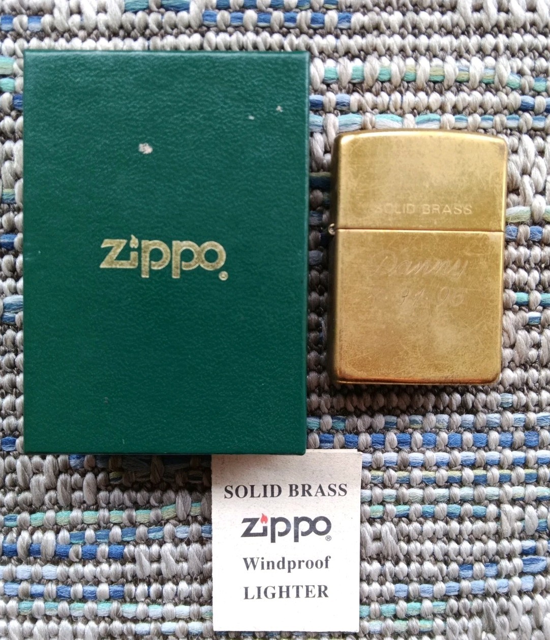 Vintage 1996 Brass Zippo Lighter USA XII With Box And Papers Vintage 1996 Brass Zippo Lighter USA XII With Box And Papers