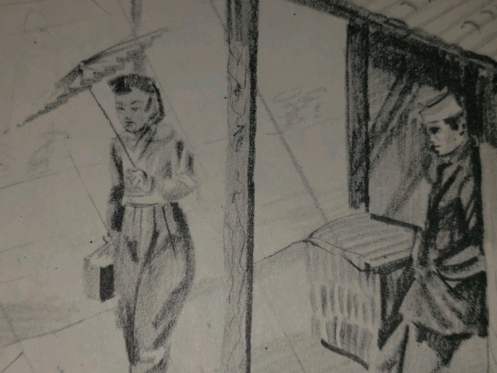 VINTAGE 1946 WWII Sixth Army Around Kyoto Sketch Book Complete Set + Bonus Print