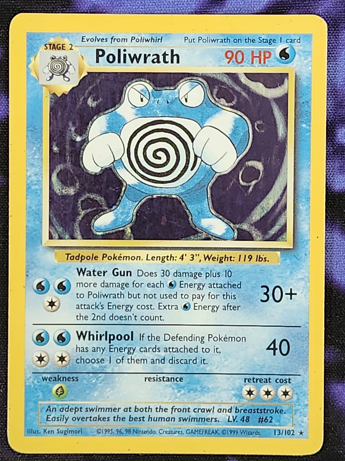 Pokemon Poliwrath 13/102 (MP) Holo Unlimited Base Set BS Pokemon Poliwrath 13/102 (MP) Holo Unlimited Base Set BS