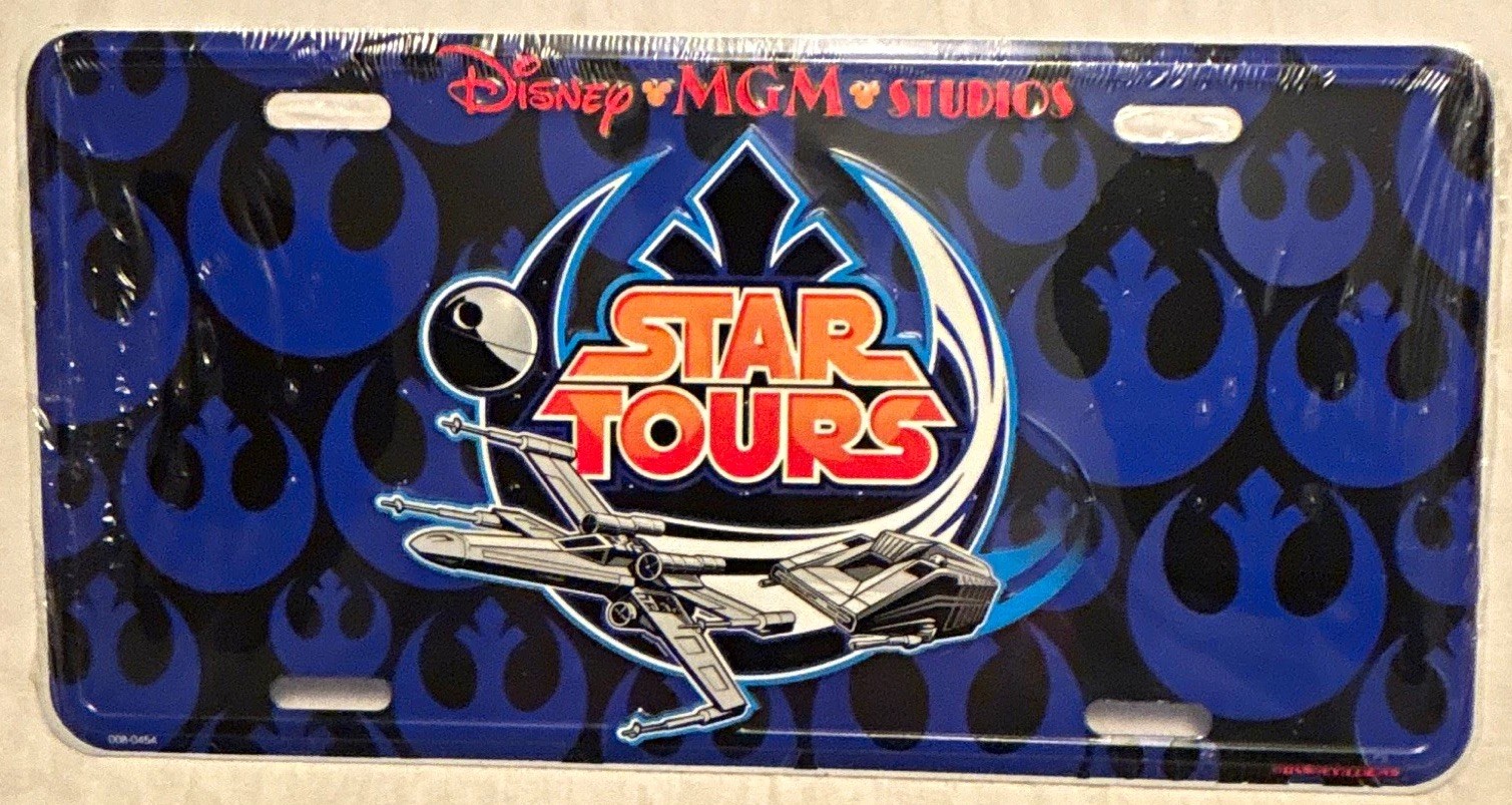 Early 2000s Disney-MGM Studios Star Tours Souvenir License Plate Collectible Early 2000s Disney-MGM Studios Star Tours Souvenir License Plate Collectible