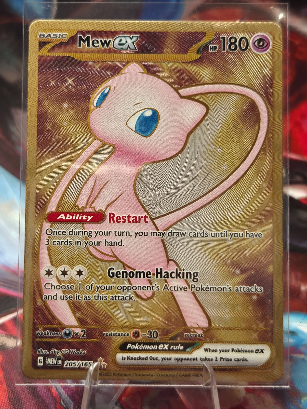 Pokémon TCG Mew ex 205/165 promo card metal Pokémon TCG Mew ex 205/165 promo card metal