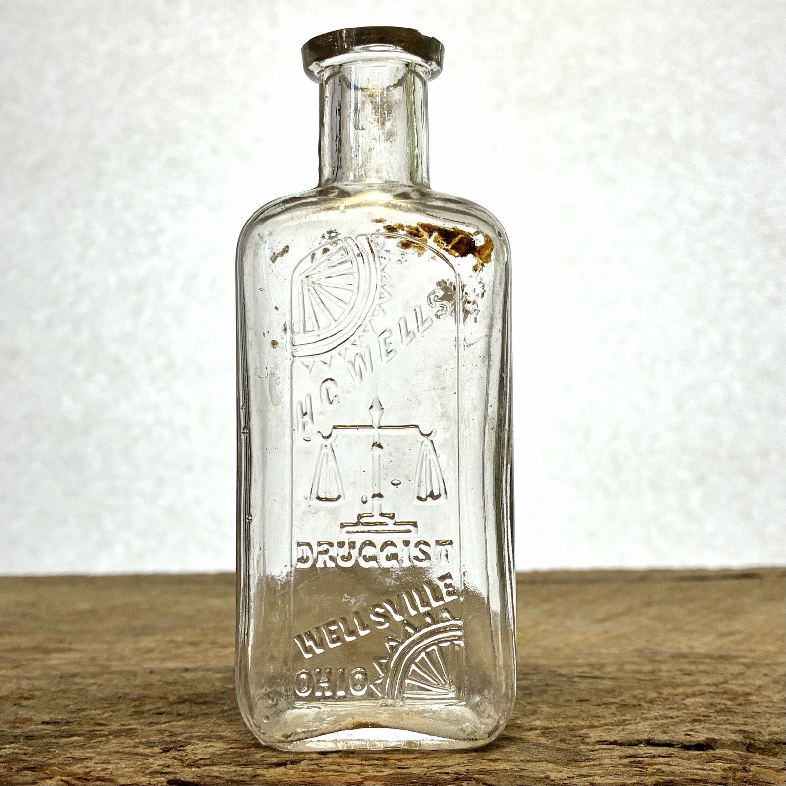 H. C. Wells Antique 1892 Druggist Bottle Wellsville Ohio Pharmacy Bottle H. C. Wells Antique 1892 Druggist Bottle Wellsville Ohio Pharmacy Bottle