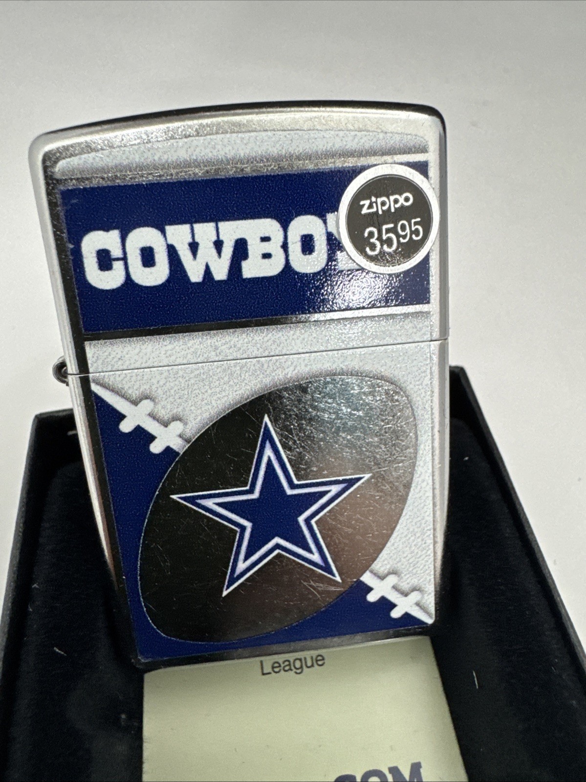 Zippo NFL Dallas Cowboys Football Logo on Street Chrome Lighter - 46443 - New