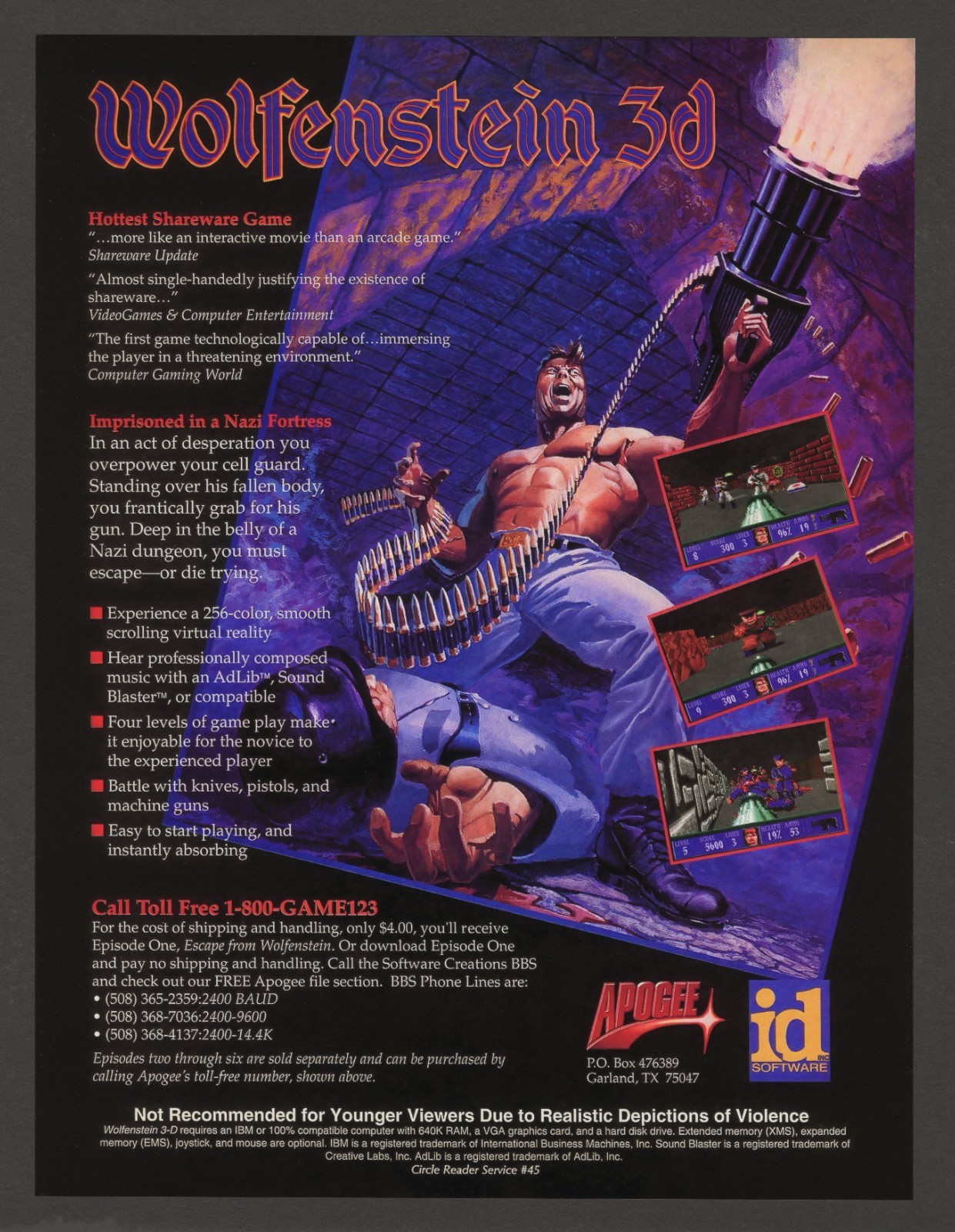 Wolfenstein 3D 3 D PC Classic Game Big Box Promo Ad Art Print Wall Poster Glossy Wolfenstein 3D 3 D PC Classic Game Big Box Promo Ad Art Print Wall Poster Glossy