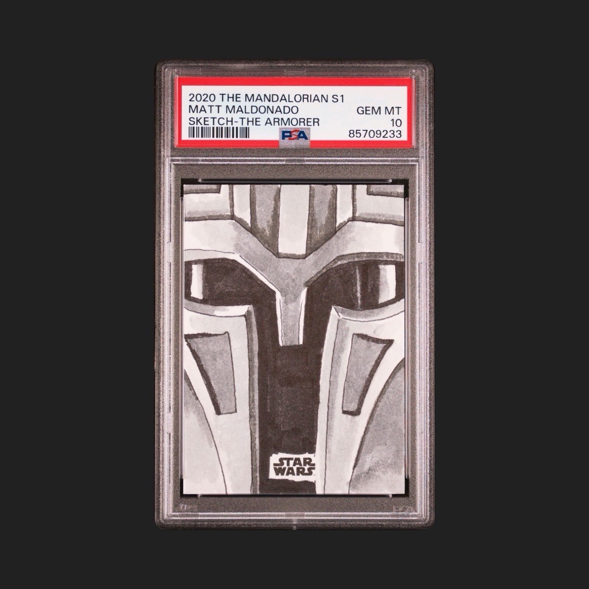 Topps 2020 The Mandalorian S1 Original Sketch Artist Signed Armorer PSA 10 Topps 2020 The Mandalorian S1 Original Sketch Artist Signed Armorer PSA 10