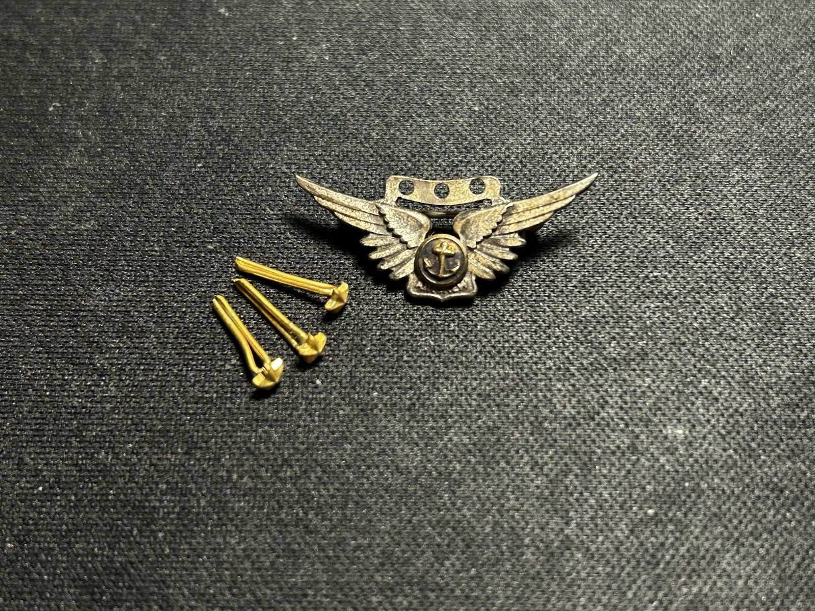 WW2 US Navy Air Crew Wings Miniature Amico Sterling 3 Gold Stars WW2 US Navy Air Crew Wings Miniature Amico Sterling 3 Gold Stars