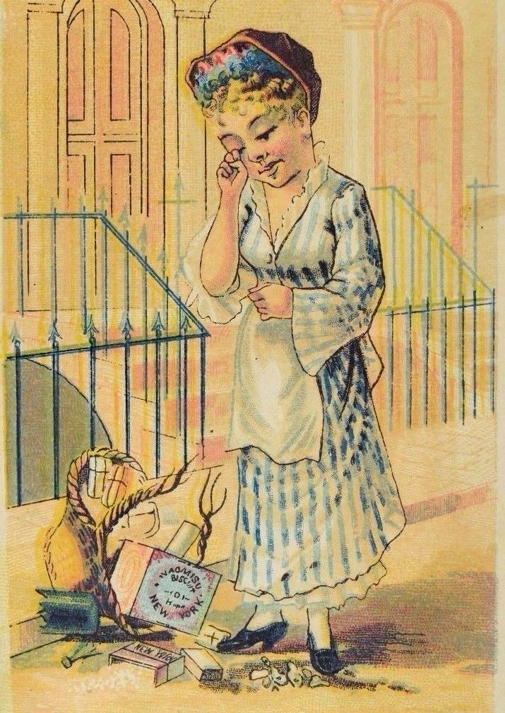 The Chalcedony Co. Saxolin Soap Lady Crying Broken Basket Of Goods P61 The Chalcedony Co. Saxolin Soap Lady Crying Broken Basket Of Goods P61