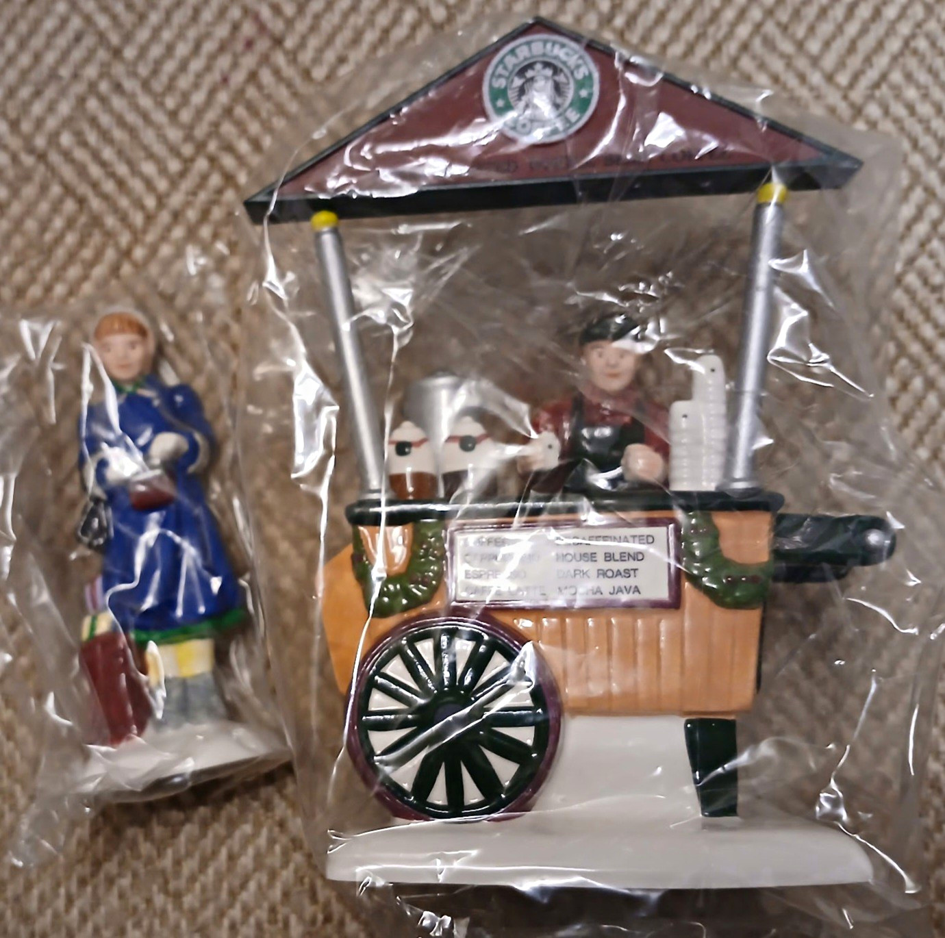 Vintage Retired New In Box Starbucks Coffee Cart Vendor & Customer Dept 56 Vintage Retired New In Box Starbucks Coffee Cart Vendor & Customer Dept 56