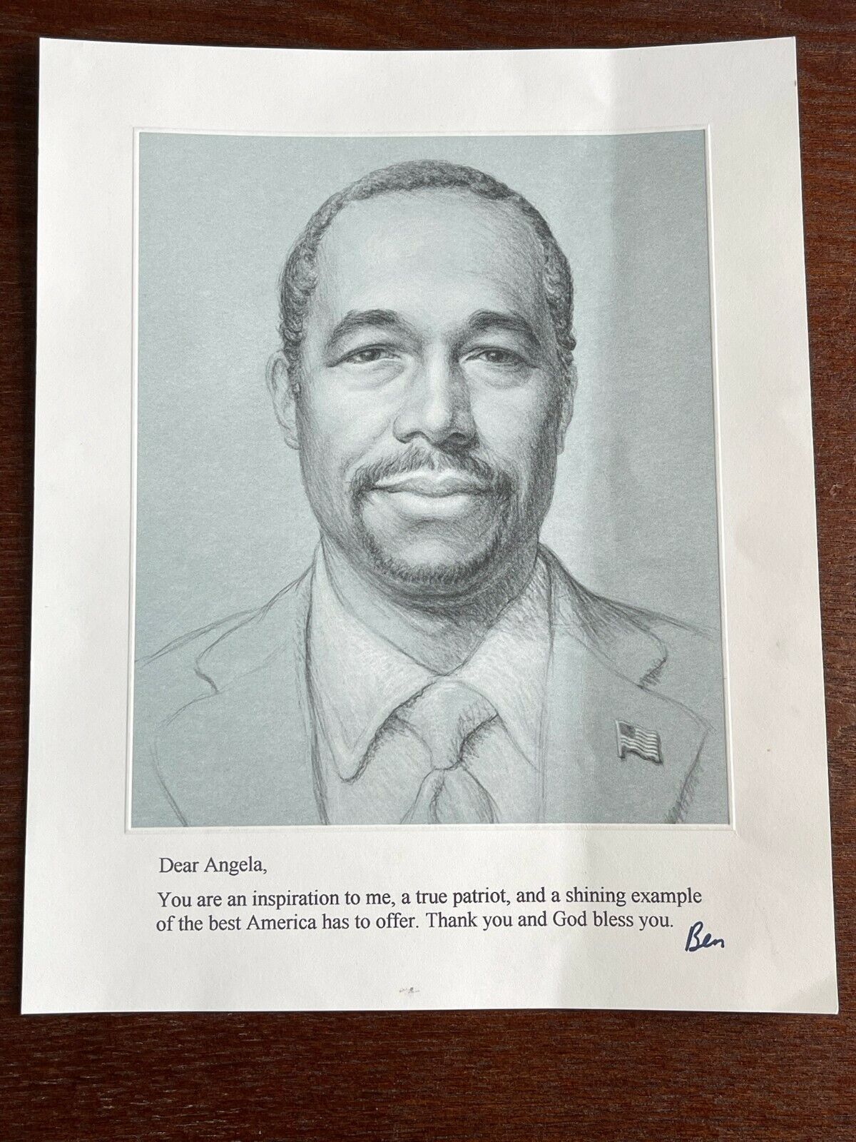 Ben Carson Autographed Signed 8X10.5 Print 2016 Presidential Candidate