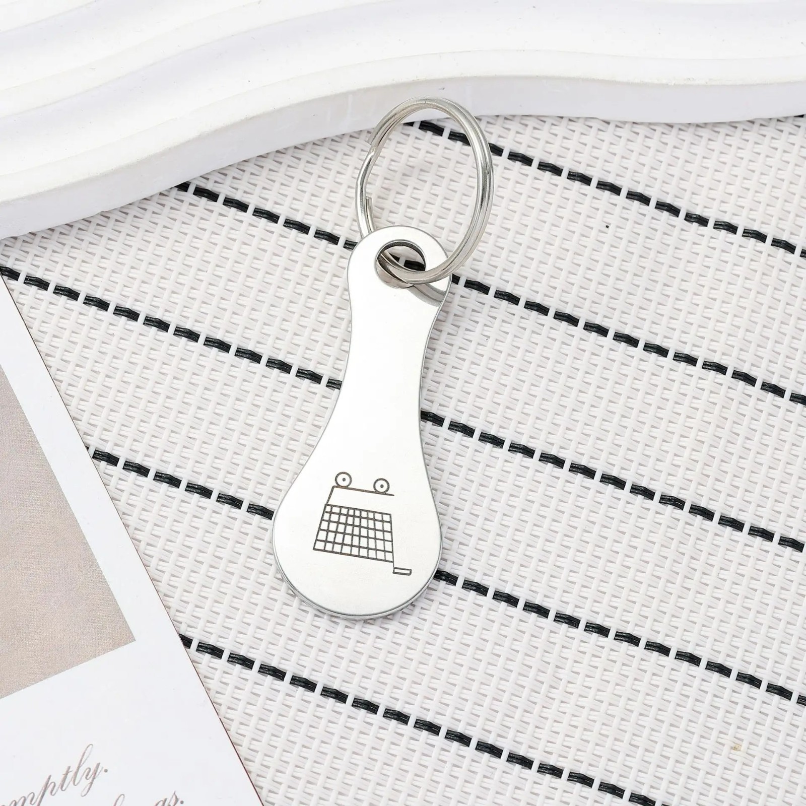 Metal Shopping Trolley Token Keychain Grocery Supermarket Cart Unlock Coin Holde