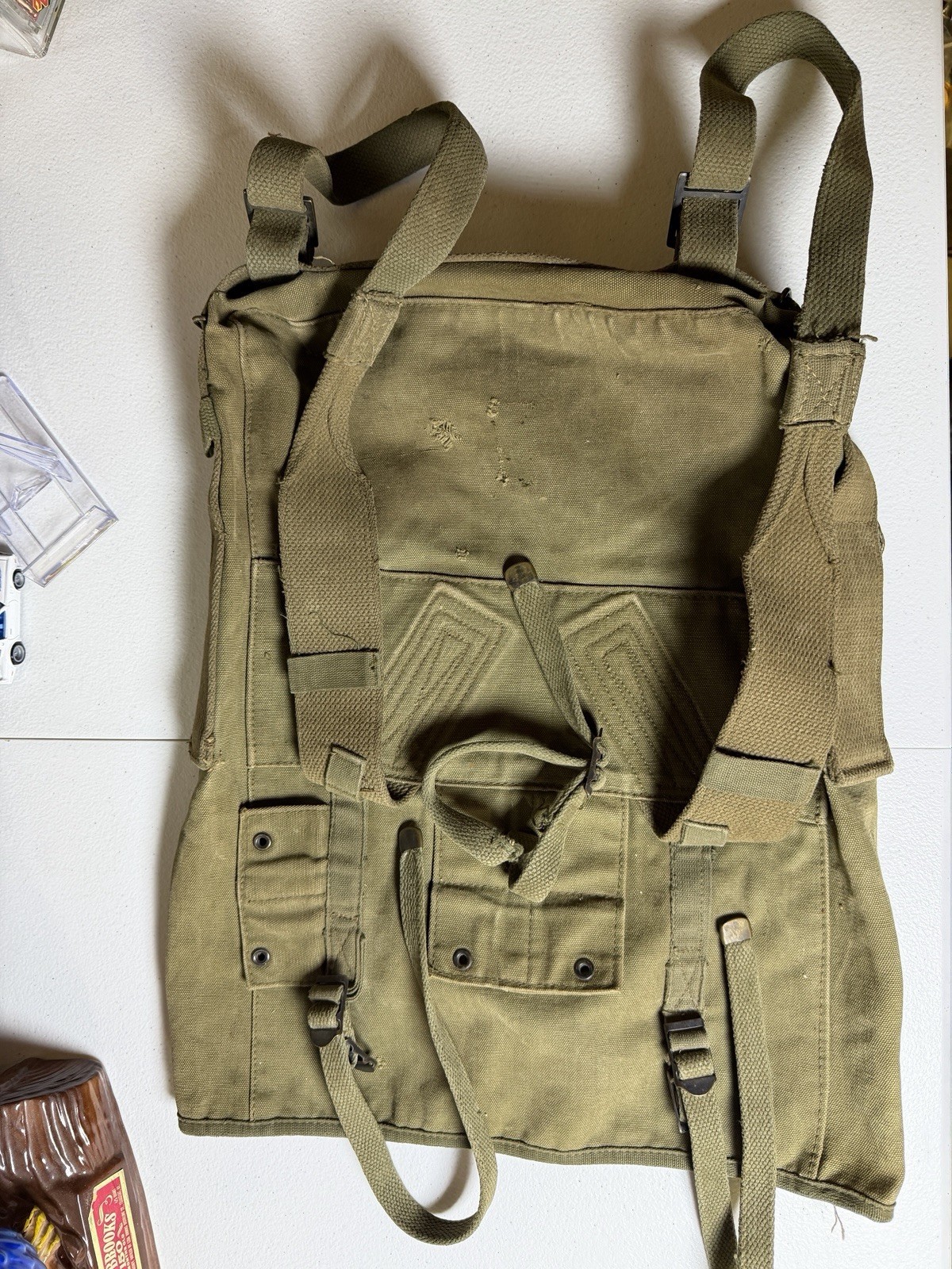 WWII / WW2 Era Military Haversack, Khaki Canvas