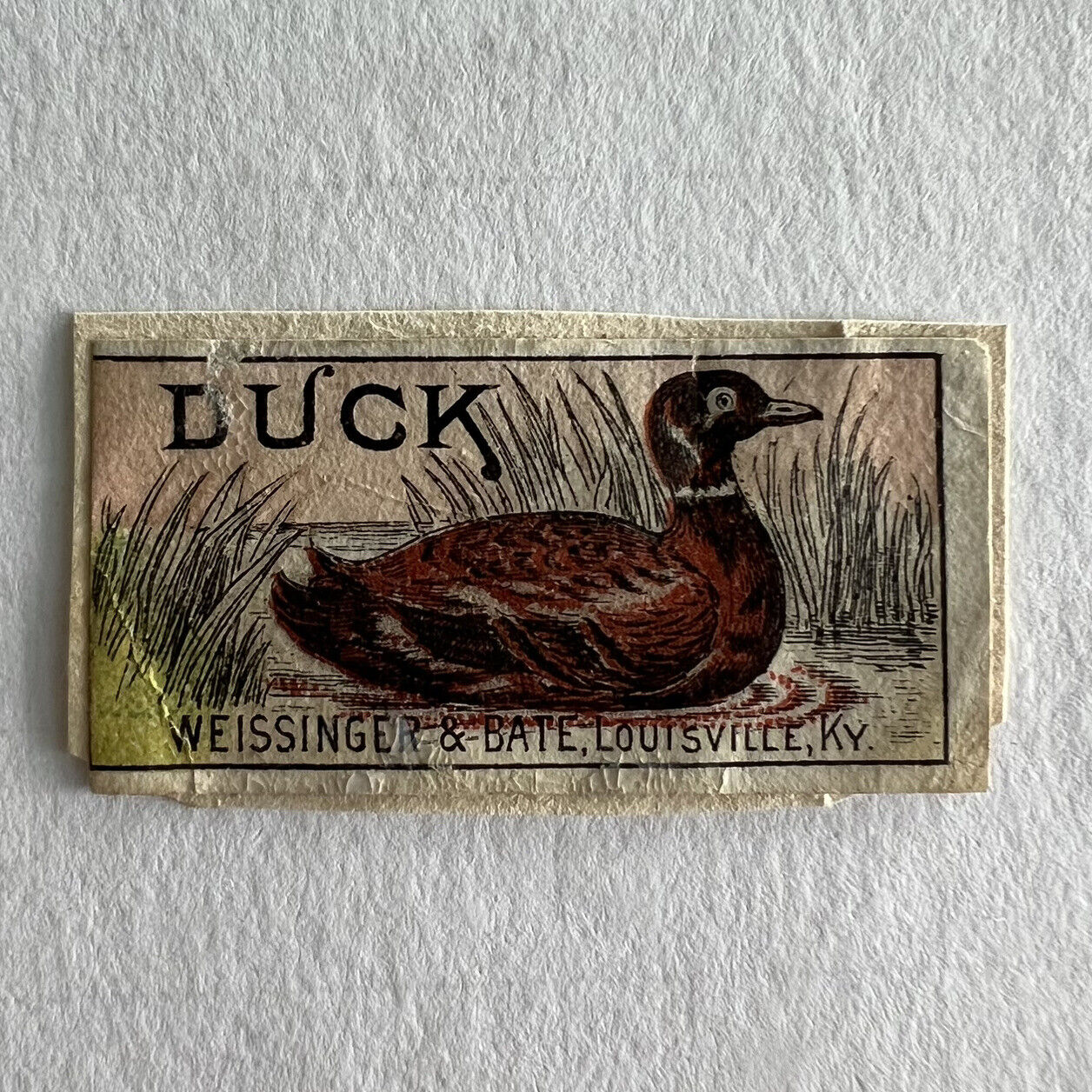 Victorian Era Advertising Paper Tobacco Duck Weissinger & Bate Louisville KY