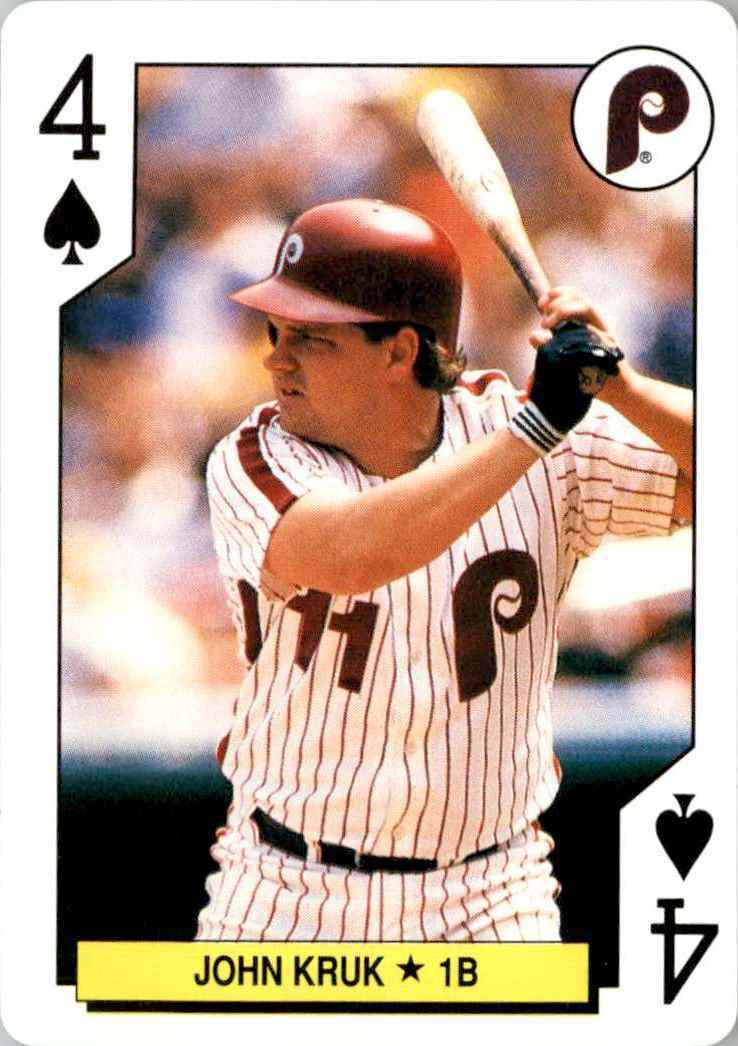 1991 U.S. Playing Card Co John Kruk #4 OF SPADES Phillies Single Swap