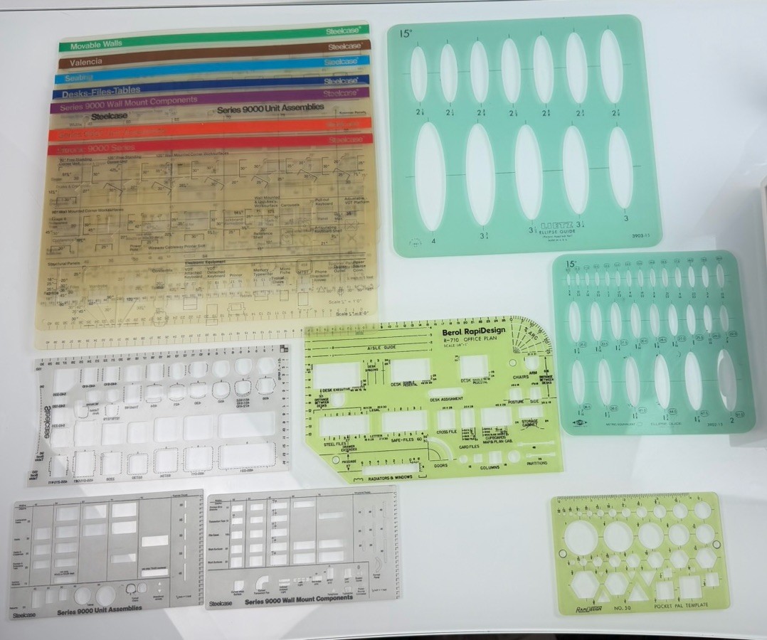 Lot 19 Berol Steelcase RapiDesign Architecture Template Drafting Design Stencils Lot 19 Berol Steelcase RapiDesign Architecture Template Drafting Design Stencils