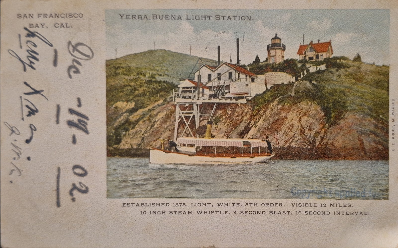 CA 1902 Yerba Buena Light Station PC ©️applied For San Francisco California ~ La CA 1902 Yerba Buena Light Station PC ©️applied For San Francisco California ~ La