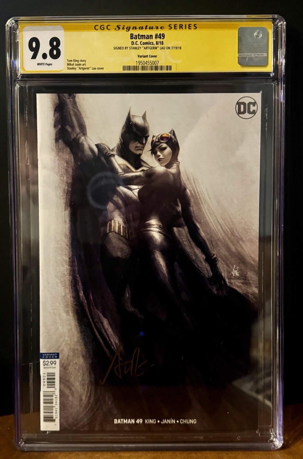 Batman #49 CGC 9.8 SS Signed Stanley Artgerm Lau DC Comics Wedding Catwoman Batman #49 CGC 9.8 SS Signed Stanley Artgerm Lau DC Comics Wedding Catwoman