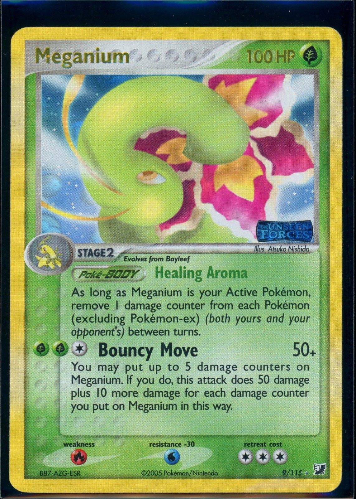 Pokemon EX UNSEEN FORCES - #9/115 Meganium - Reverse Holo - ENG - Near Mint Pokemon EX UNSEEN FORCES - #9/115 Meganium - Reverse Holo - ENG - Near Mint