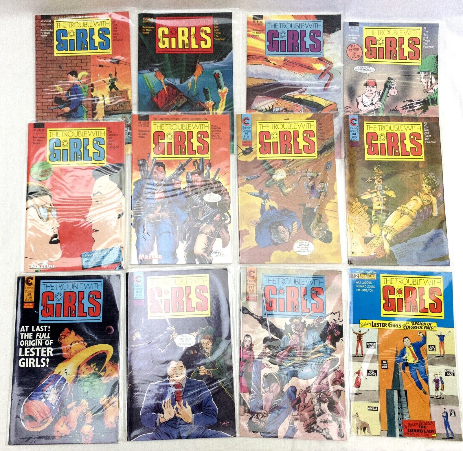 The Trouble With Girls #1-12 Complete Comic Set Malibu Eternity Comics Jacobs VF