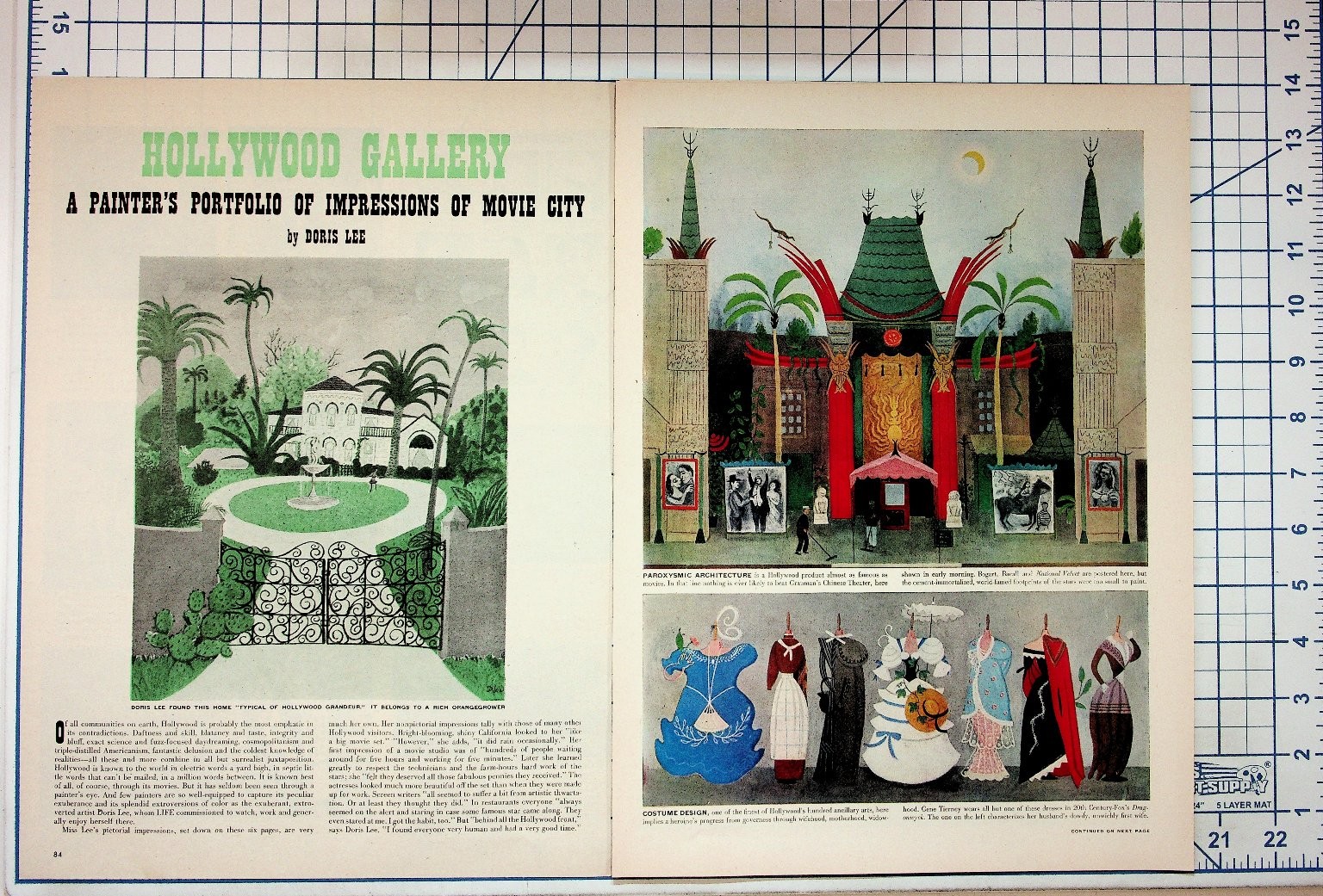Doris Lee Hollywood Gallery Art Print 1940s Magazine Spread Vintage Ephemera Doris Lee Hollywood Gallery Art Print 1940s Magazine Spread Vintage Ephemera