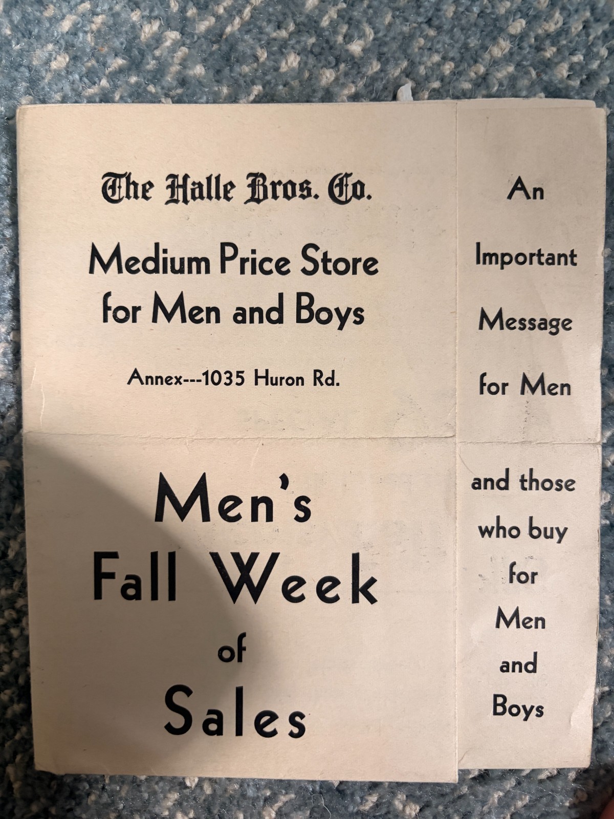 FREE SHIP 1950s The Halle Bros. Co. Men's Fall Week of Sales Ad Cleveland FREE SHIP 1950s The Halle Bros. Co. Men's Fall Week of Sales Ad Cleveland