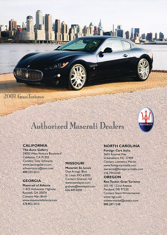 2007 Maserati GranTurismo - dock - Classic Vintage Advertisement Ad PE100