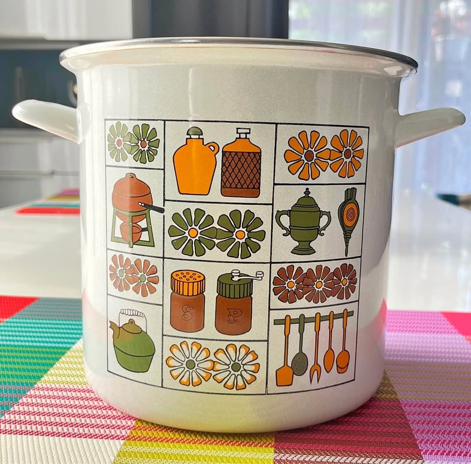 Vintage 70's GHC Cookware Group Enamel steamer POT MCM Vintage 70's GHC Cookware Group Enamel steamer POT MCM