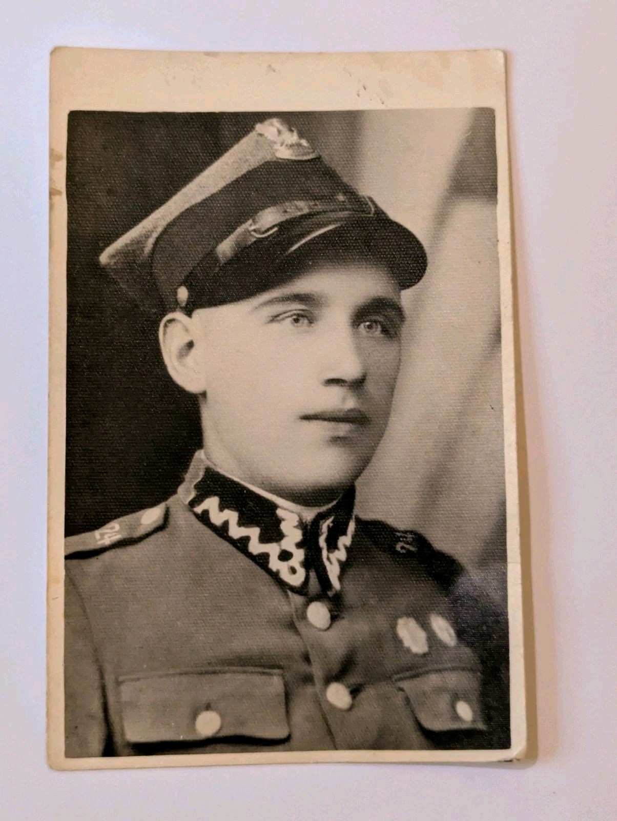 Vtg RPPC Photo Postcard Polish WW2 Soldier Portrait Named 1943