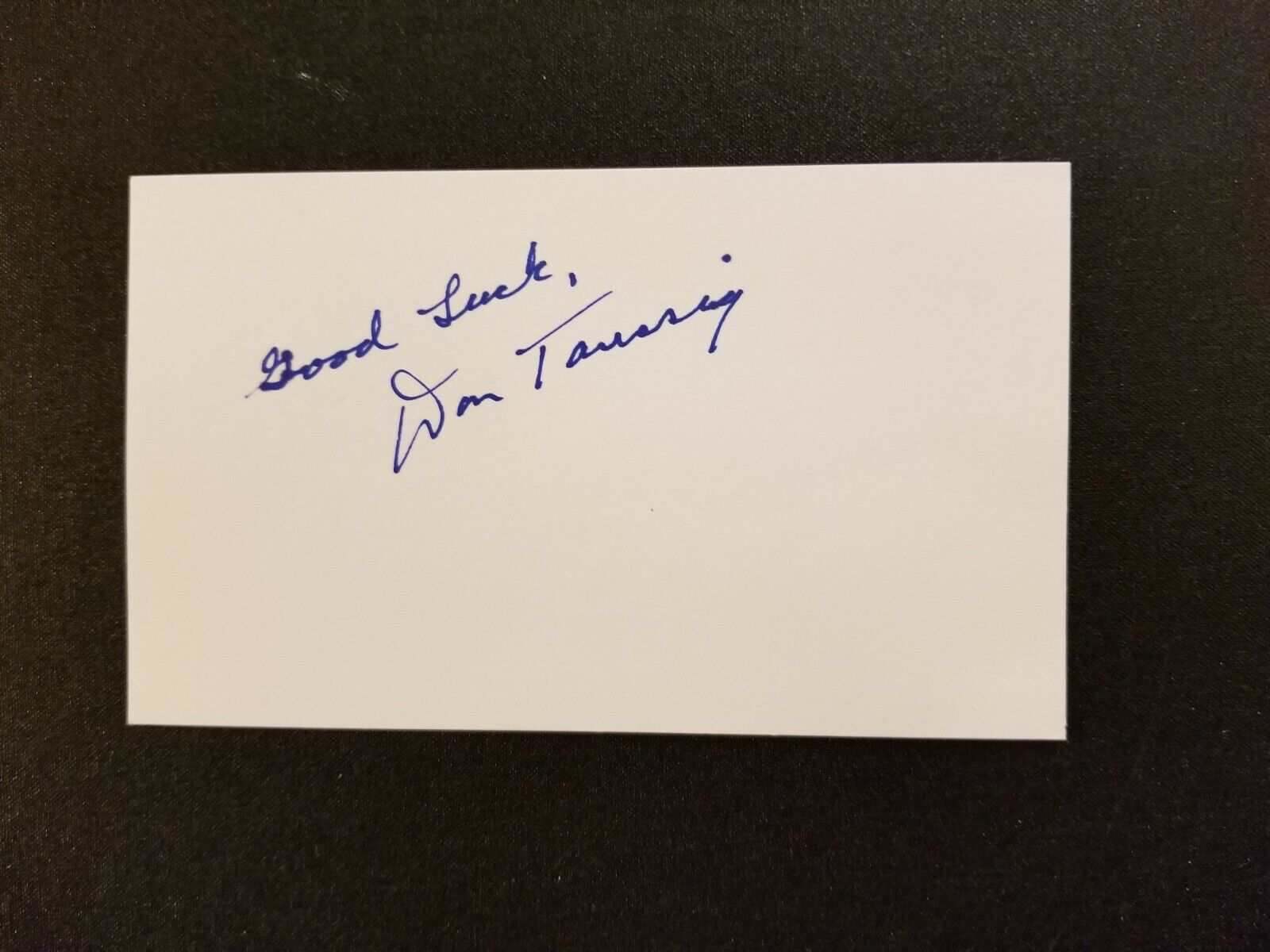 Don Taussig Signed Autographed 3X5 Index Card Giants Cardinals Astros 