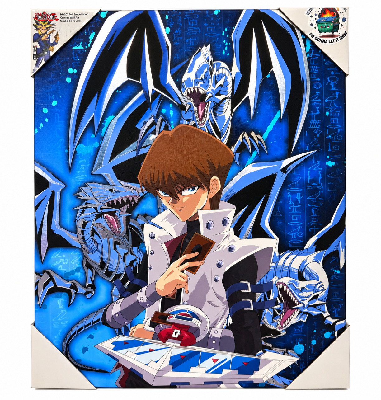 Yu-Gi-Oh Seto Kaiba Blue-Eyes White Dragon 16x20 Foil Embellished Canvas Wall A Yu-Gi-Oh Seto Kaiba Blue-Eyes White Dragon 16x20 Foil Embellished Canvas Wall A