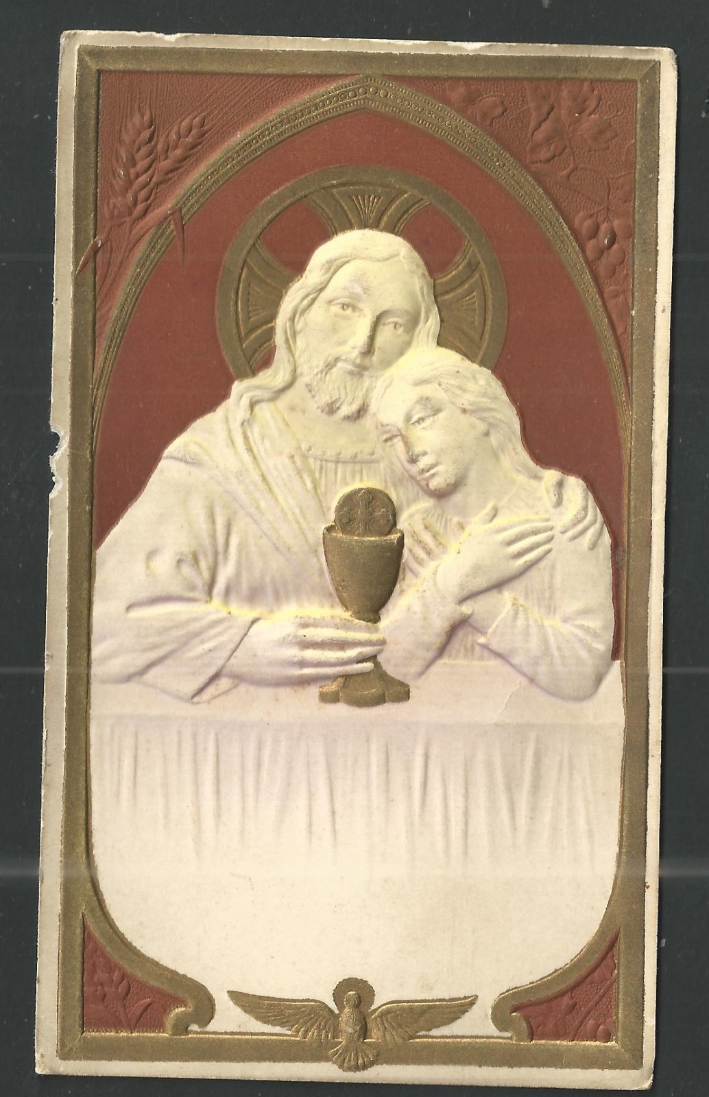 Holy card antique de Jesus y San Juan E, santino andachtsbild image pieuse Holy card antique de Jesus y San Juan E, santino andachtsbild image pieuse