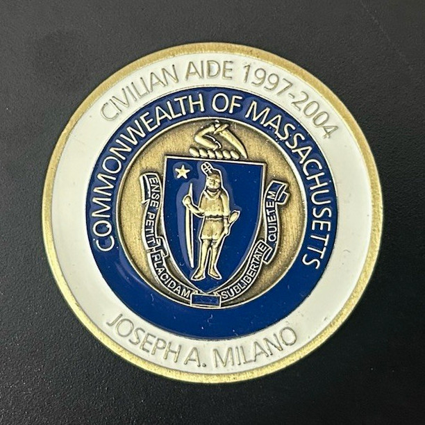 Secretary of the Army Civilian Aide Challenge Coin 1997-2004 Commonwealth of MA Secretary of the Army Civilian Aide Challenge Coin 1997-2004 Commonwealth of MA