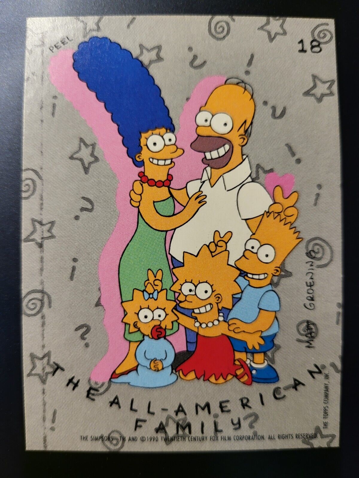  1990 Topps Simpsons Bart All American Family STICKER card #18