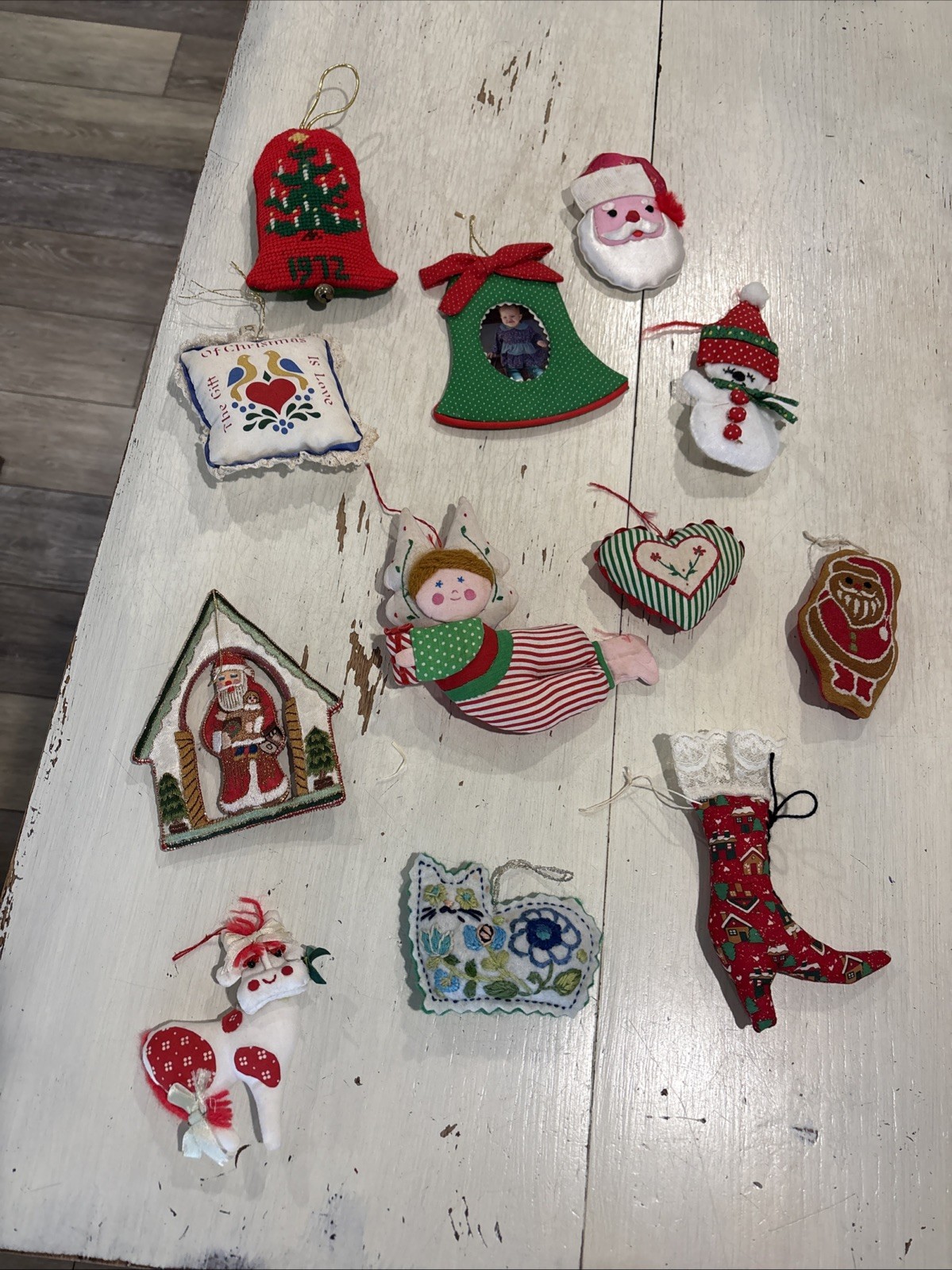 Vintage Handmade Stuffed Plush Felt Ornaments Lot Of 12 Vintage Handmade Stuffed Plush Felt Ornaments Lot Of 12