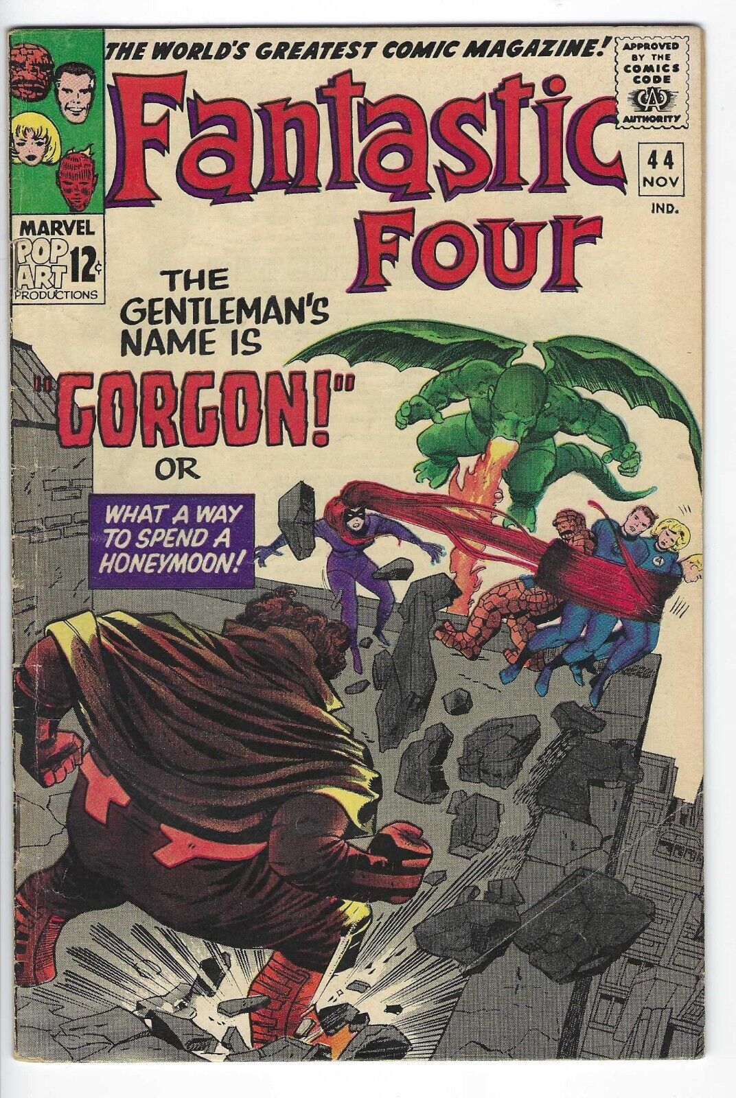Fantastic Four #44 (1965) 1st Appearance Gorgon Silver Age Marvel Comics G-VG 