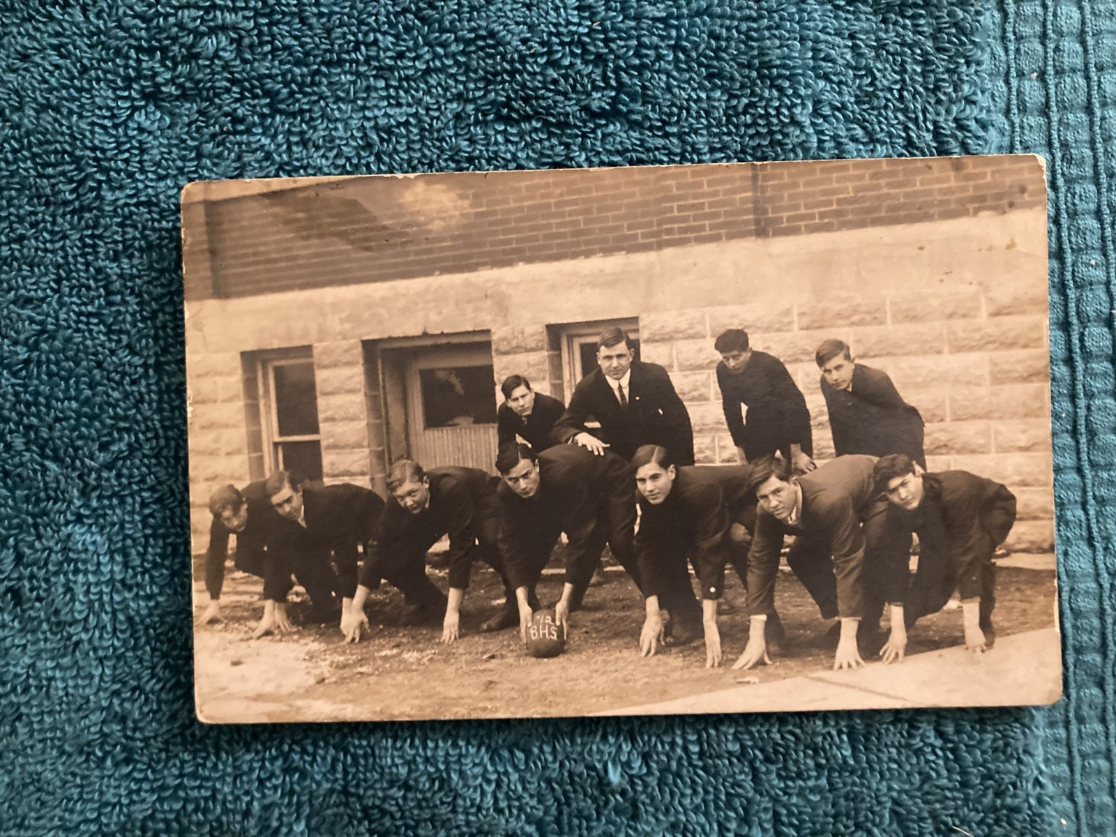 RPPC Bluffton, Ohio High School Football Team Scrapbook Find c1910 RPPC Bluffton, Ohio High School Football Team Scrapbook Find c1910