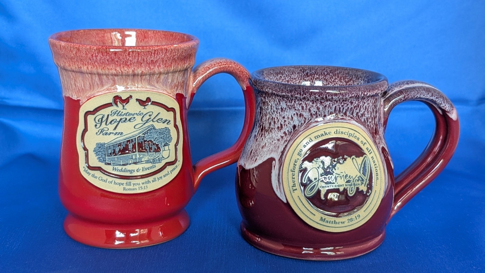 Deneen Pottery Bible Verse Coffee Mugs Hope Romans 15:13 Disciples Matthew 28:19 Deneen Pottery Bible Verse Coffee Mugs Hope Romans 15:13 Disciples Matthew 28:19