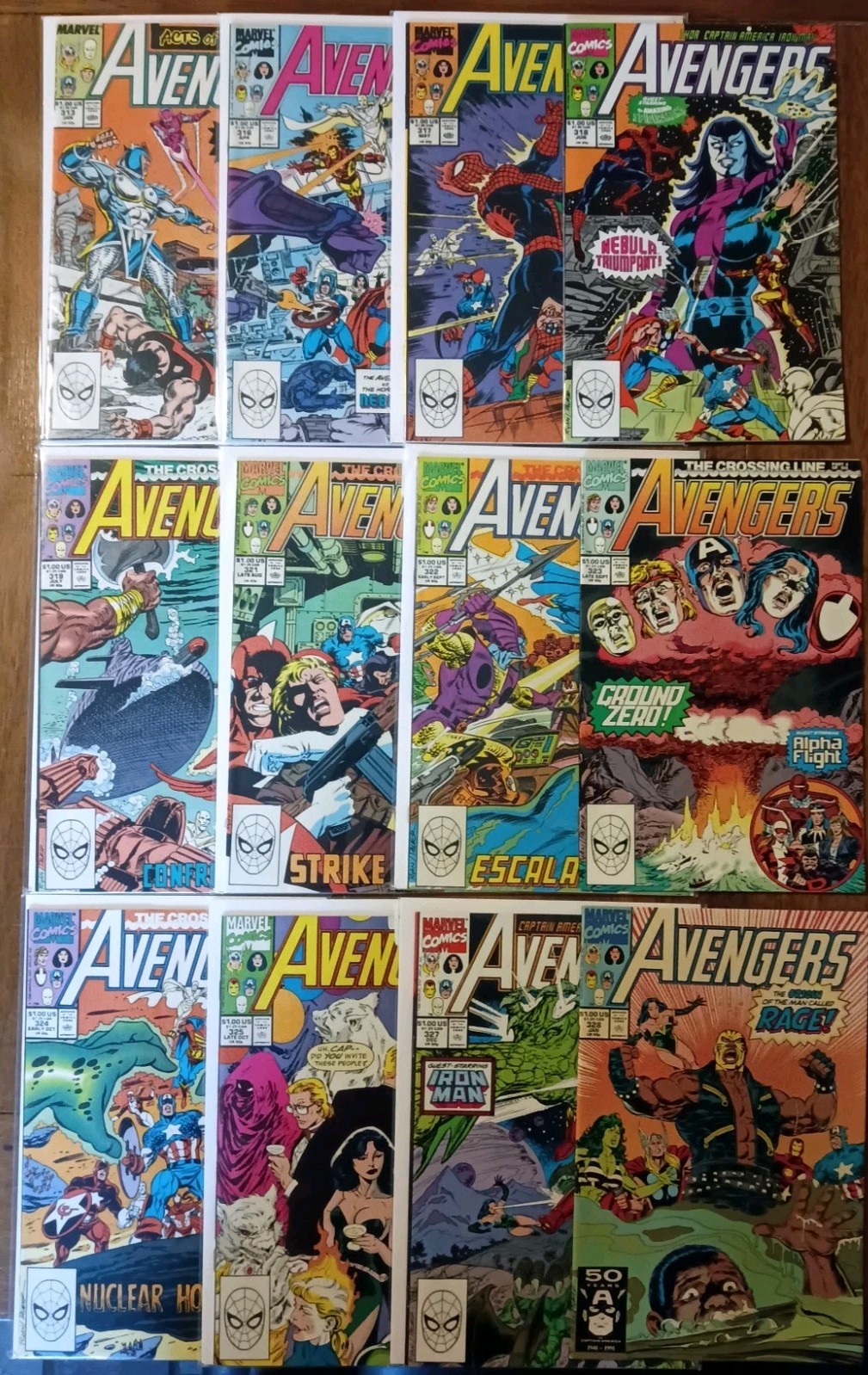 Avengers 12 Comic lot (Marvel 1990) #313 316 317 318 319 321 322 323 324 325 Avengers 12 Comic lot (Marvel 1990) #313 316 317 318 319 321 322 323 324 325