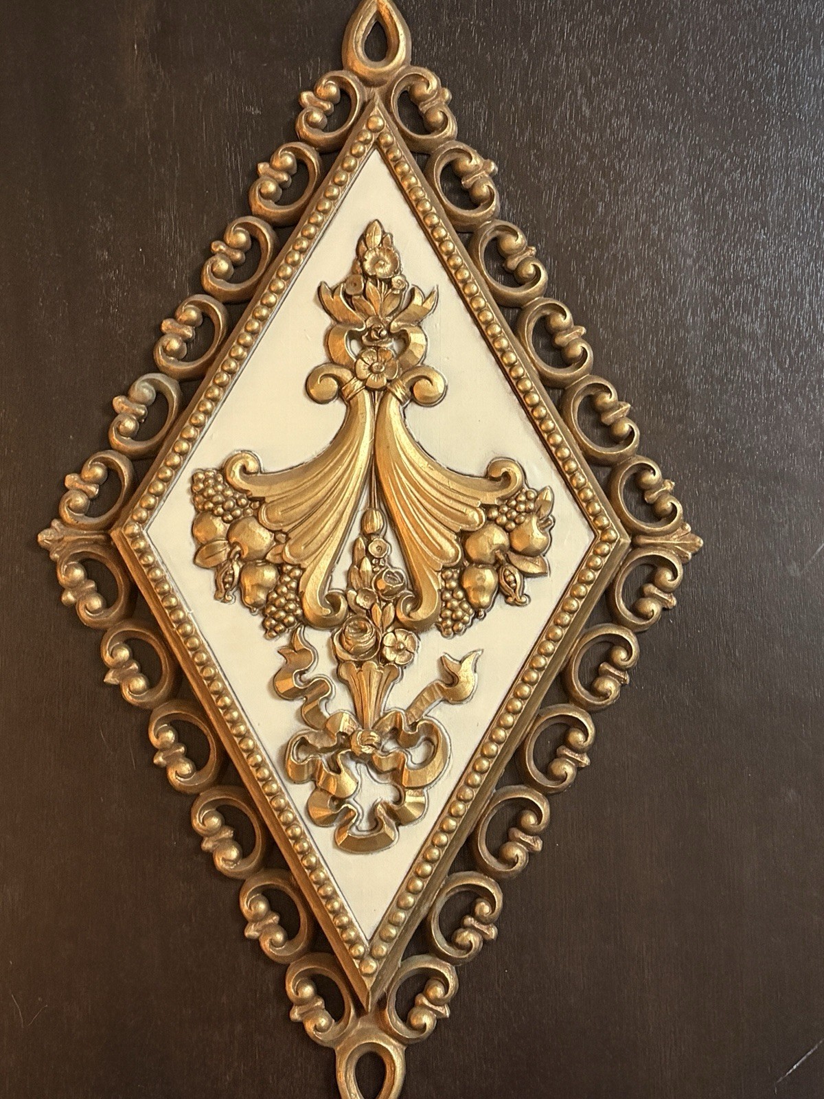 Vintage 1970s HOMCO Cornucopia Decorative Wall Plaque Hollywood Regency Vintage 1970s HOMCO Cornucopia Decorative Wall Plaque Hollywood Regency