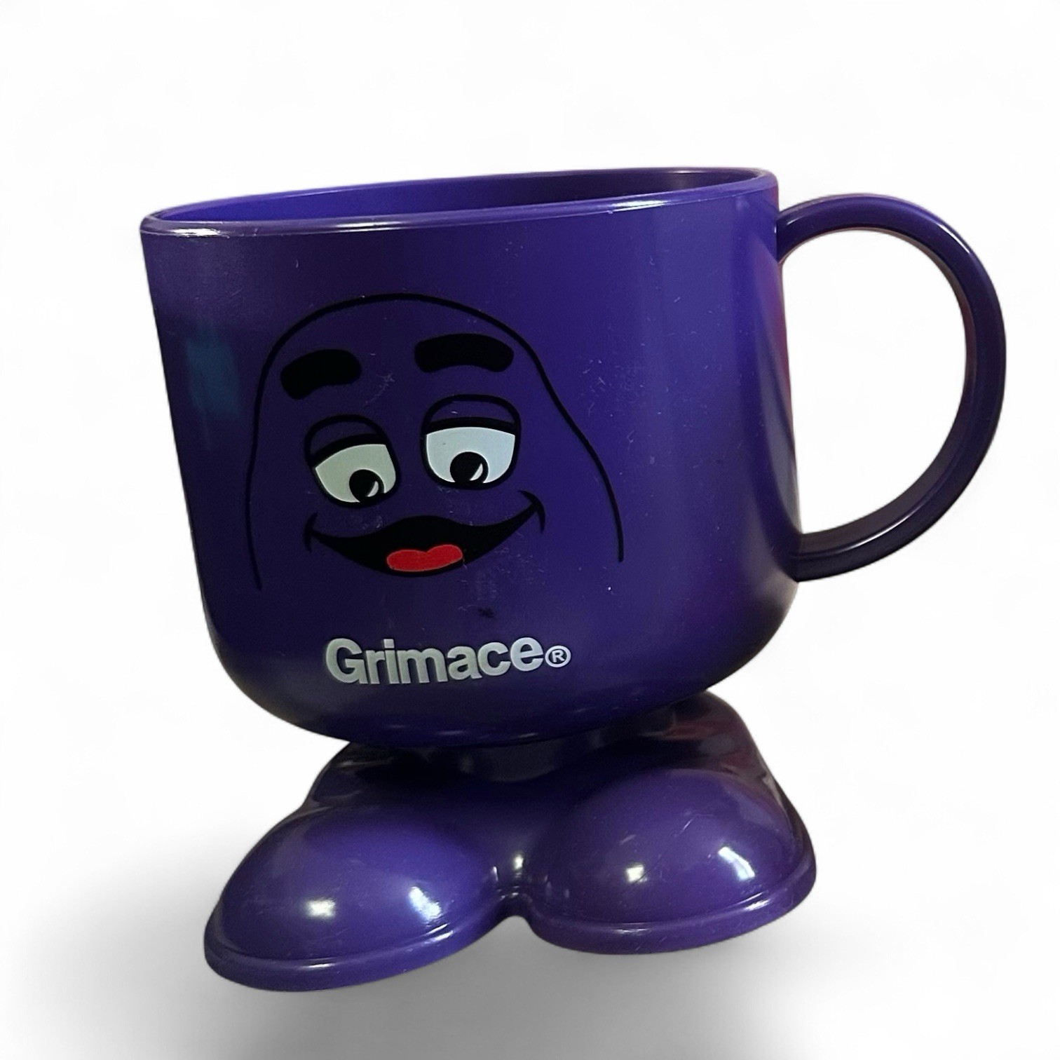 Vtg Ronald McDonald Grimace Cup Purple Plastic Footed Fast Food Collectible Mug Vtg Ronald McDonald Grimace Cup Purple Plastic Footed Fast Food Collectible Mug