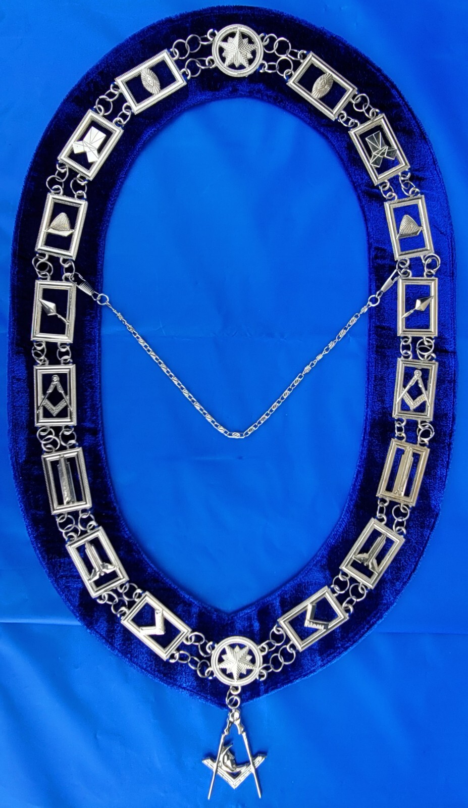 Masonic Blue Mason Lodge SILVER Collar Chain + Junior Deacon Jewel PACKAGE Masonic Blue Mason Lodge SILVER Collar Chain + Junior Deacon Jewel PACKAGE