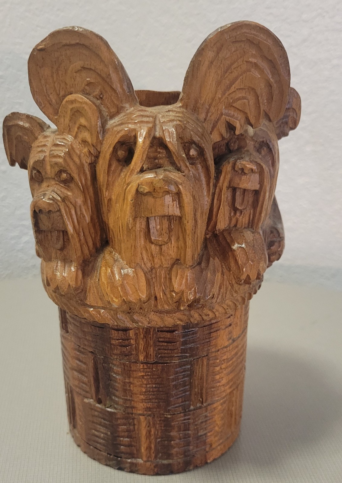 VINTAGE ARTHUR COURT 70s CARVED WOOD TERRIERS VINTAGE ARTHUR COURT 70s CARVED WOOD TERRIERS