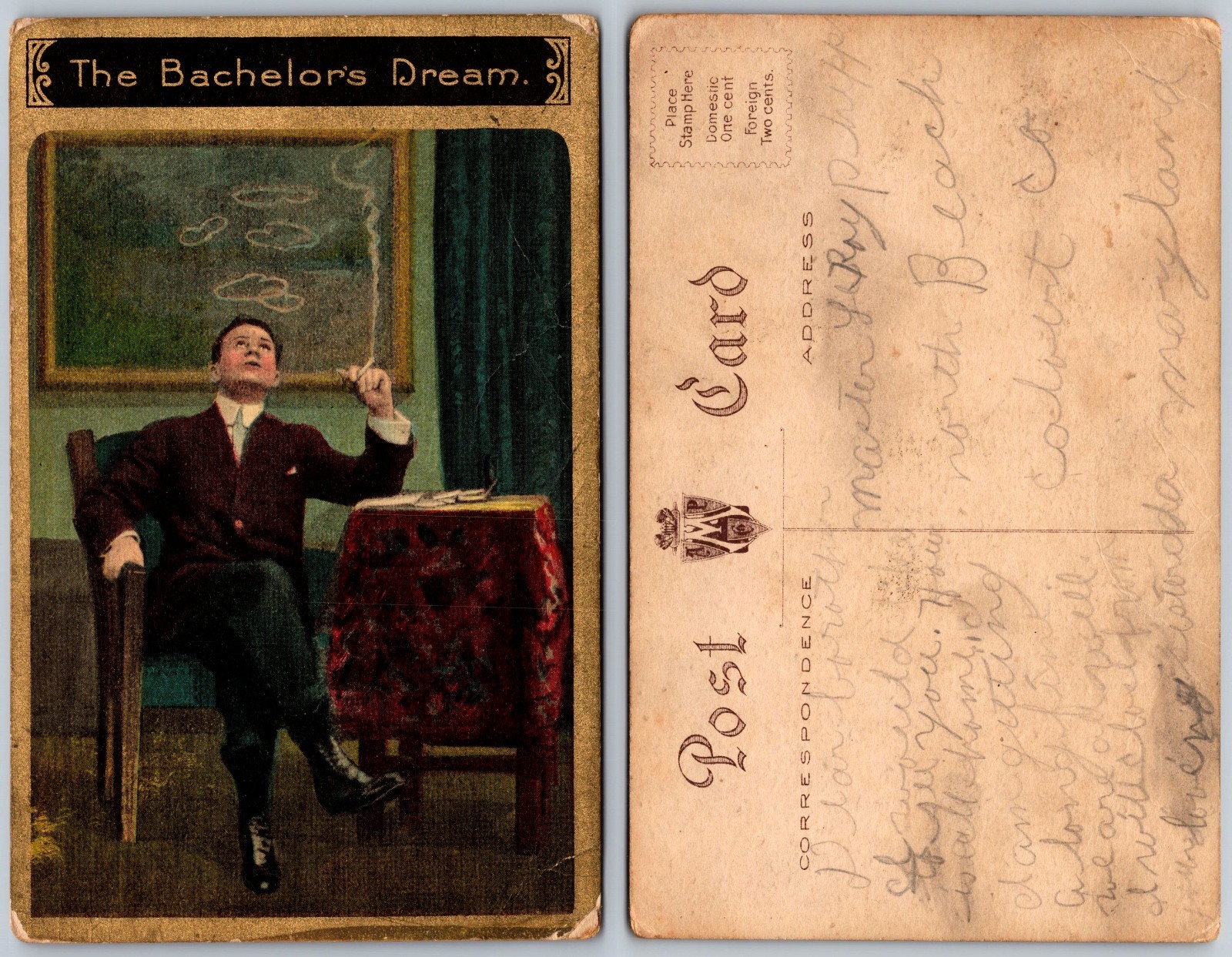 The Bachelors Dream Postcard The Bachelors Dream Postcard