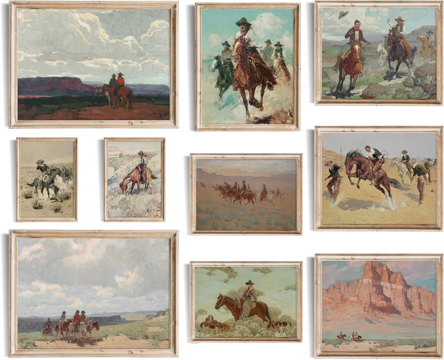 Uniro Western Decor Vintage Western Cowboy Wall Art, Farmhouse Wall Decor Cowboy